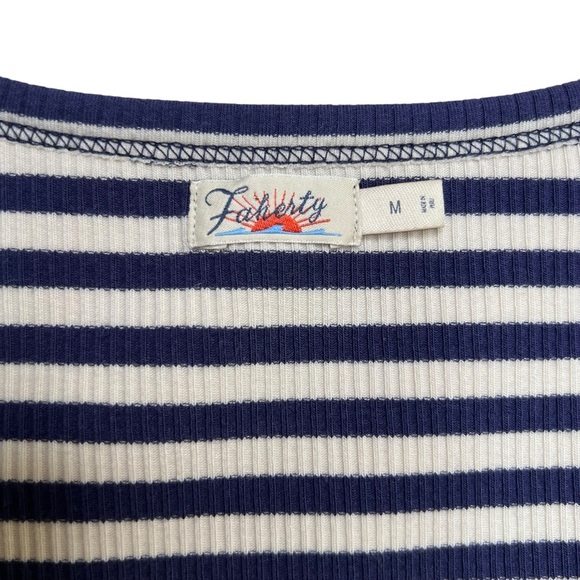 Fatherty Freestyle Rib Knit Tee Blue White Stripe Size M - Picture 7 of 10